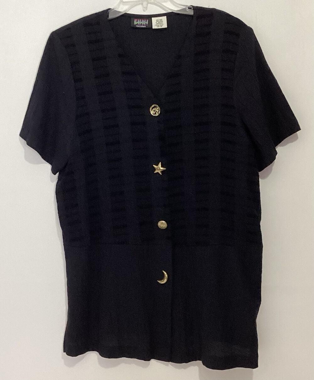 Vintage Dimensions California Women’s Size 18 Black Cotton Top Minimalist
